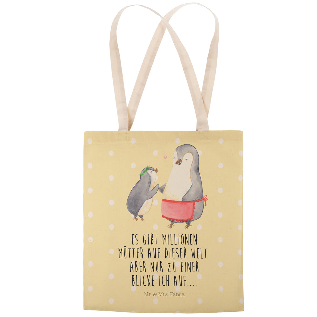Einkaufstasche Pinguin mit Kind Tragetasche, Tasche, Beutel, Stofftasche, Baumwolltasche, Umhängetasche, Shopper, Familie, Vatertag, Muttertag, Bruder, Schwester, Mama, Papa, Oma, Opa, Geschenk, Mami, Mutti, Mutter, Geburststag