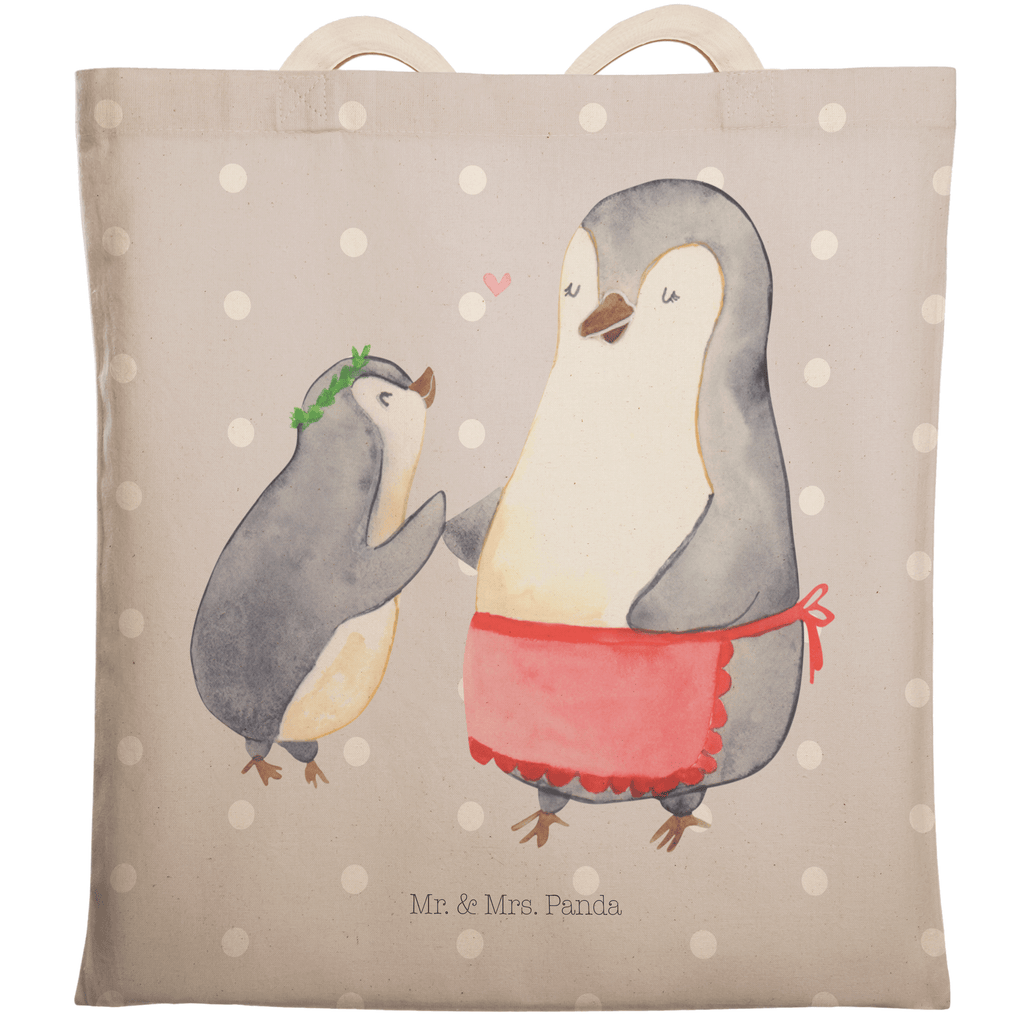 Einkaufstasche Pinguin mit Kind Tragetasche, Tasche, Beutel, Stofftasche, Baumwolltasche, Umhängetasche, Shopper, Familie, Vatertag, Muttertag, Bruder, Schwester, Mama, Papa, Oma, Opa, Geschenk, Mami, Mutti, Mutter, Geburststag