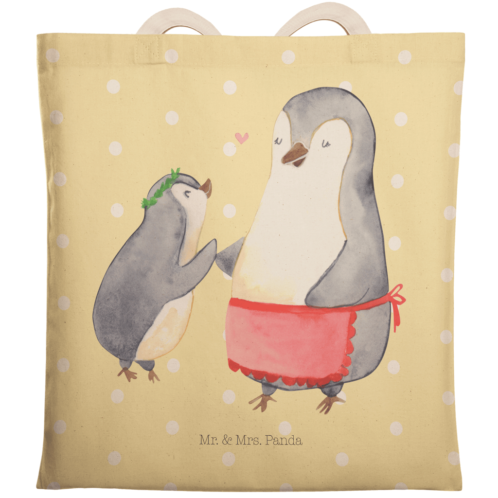 Einkaufstasche Pinguin mit Kind Tragetasche, Tasche, Beutel, Stofftasche, Baumwolltasche, Umhängetasche, Shopper, Familie, Vatertag, Muttertag, Bruder, Schwester, Mama, Papa, Oma, Opa, Geschenk, Mami, Mutti, Mutter, Geburststag