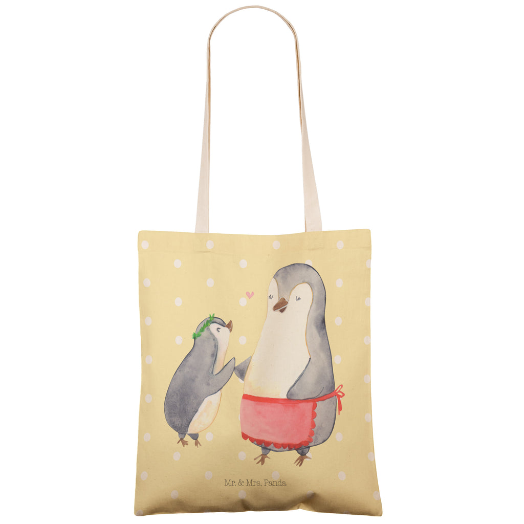 Einkaufstasche Pinguin mit Kind Tragetasche, Tasche, Beutel, Stofftasche, Baumwolltasche, Umhängetasche, Shopper, Familie, Vatertag, Muttertag, Bruder, Schwester, Mama, Papa, Oma, Opa, Geschenk, Mami, Mutti, Mutter, Geburststag