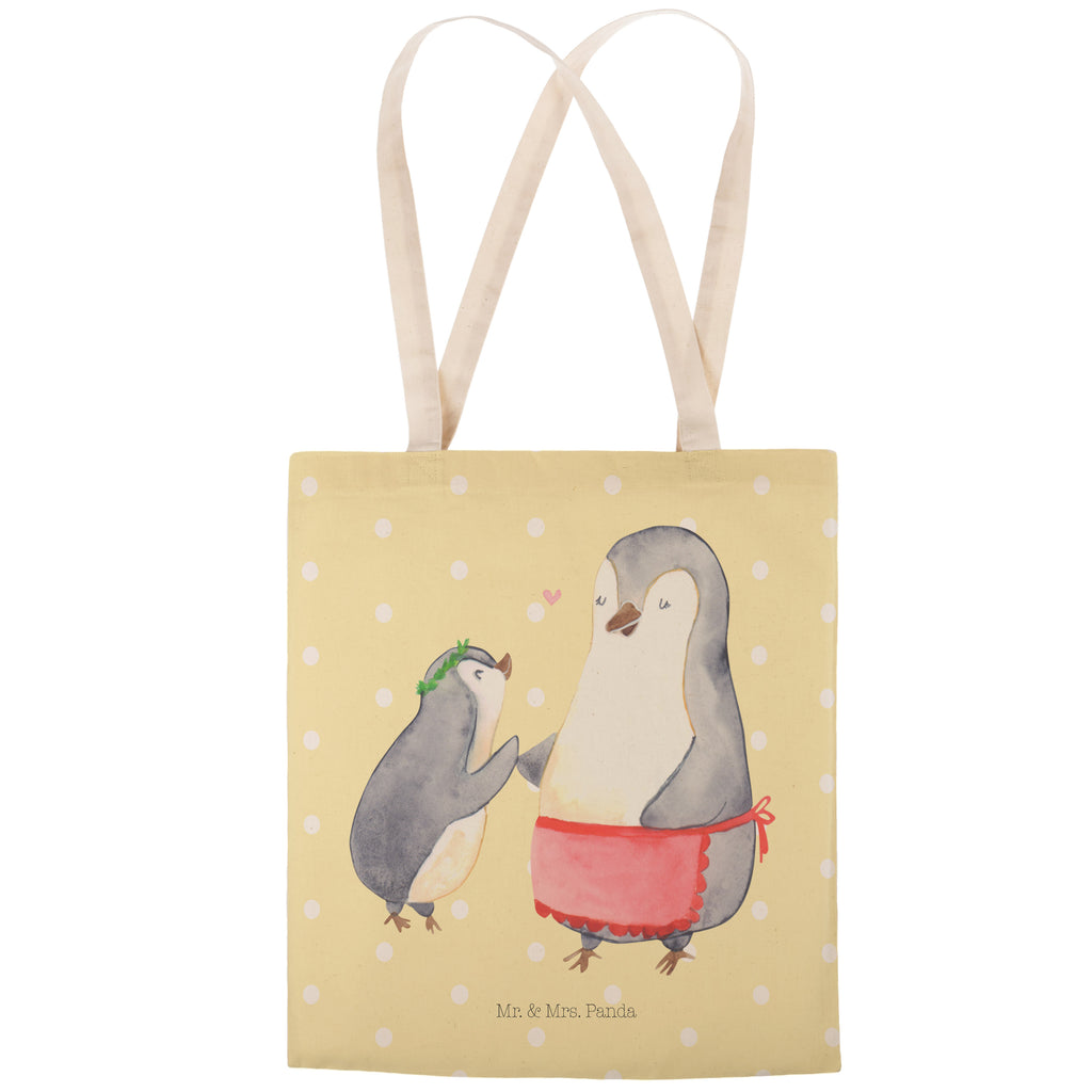 Einkaufstasche Pinguin mit Kind Tragetasche, Tasche, Beutel, Stofftasche, Baumwolltasche, Umhängetasche, Shopper, Familie, Vatertag, Muttertag, Bruder, Schwester, Mama, Papa, Oma, Opa, Geschenk, Mami, Mutti, Mutter, Geburststag