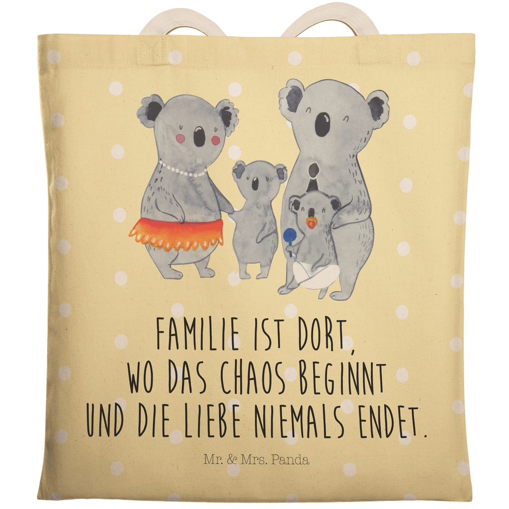 Einkaufstasche Koala Familie Tragetasche, Tasche, Beutel, Stofftasche, Baumwolltasche, Umhängetasche, Shopper, Familie, Vatertag, Muttertag, Bruder, Schwester, Mama, Papa, Oma, Opa, Koala, Koalas, Family, Kinder, Geschwister, Familienleben