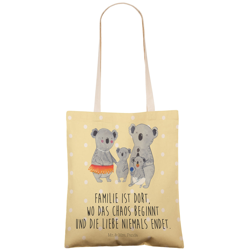 Einkaufstasche Koala Familie Tragetasche, Tasche, Beutel, Stofftasche, Baumwolltasche, Umhängetasche, Shopper, Familie, Vatertag, Muttertag, Bruder, Schwester, Mama, Papa, Oma, Opa, Koala, Koalas, Family, Kinder, Geschwister, Familienleben