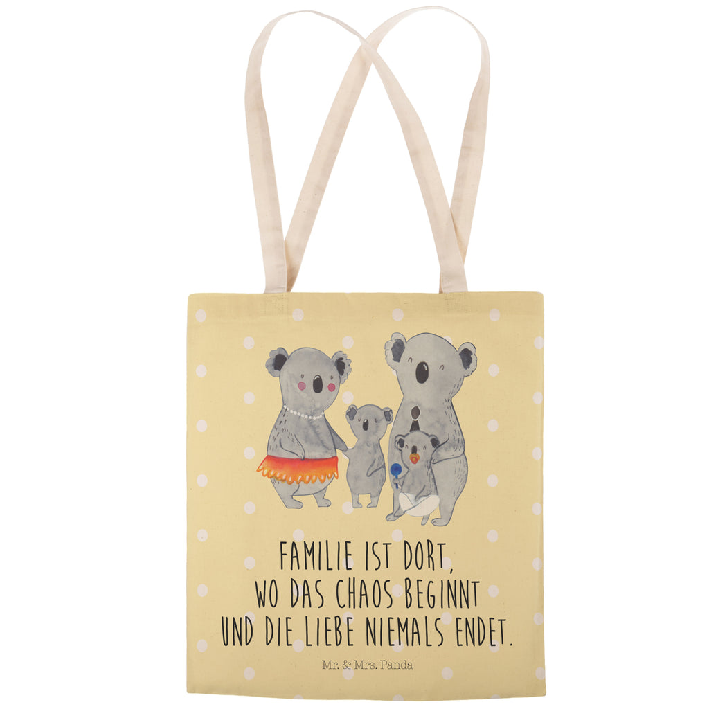 Einkaufstasche Koala Familie Tragetasche, Tasche, Beutel, Stofftasche, Baumwolltasche, Umhängetasche, Shopper, Familie, Vatertag, Muttertag, Bruder, Schwester, Mama, Papa, Oma, Opa, Koala, Koalas, Family, Kinder, Geschwister, Familienleben