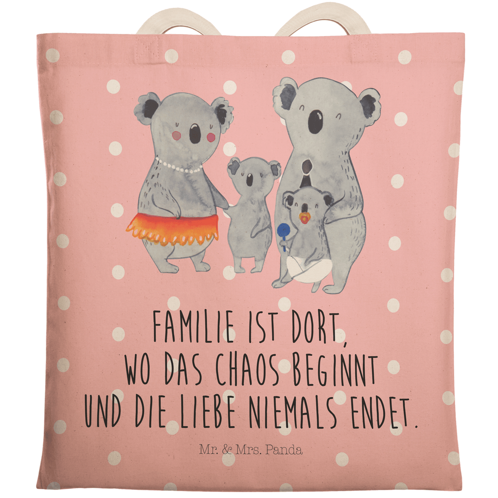 Einkaufstasche Koala Familie Tragetasche, Tasche, Beutel, Stofftasche, Baumwolltasche, Umhängetasche, Shopper, Familie, Vatertag, Muttertag, Bruder, Schwester, Mama, Papa, Oma, Opa, Koala, Koalas, Family, Kinder, Geschwister, Familienleben