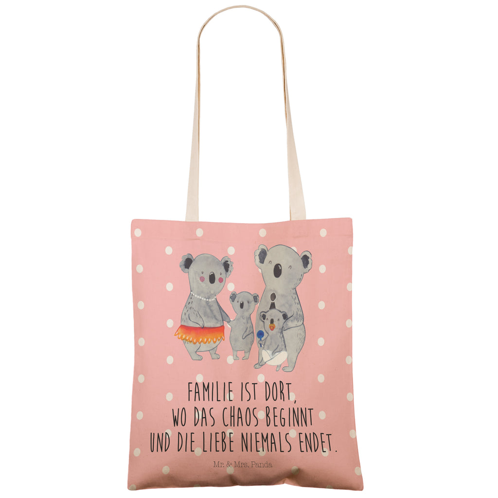 Einkaufstasche Koala Familie Tragetasche, Tasche, Beutel, Stofftasche, Baumwolltasche, Umhängetasche, Shopper, Familie, Vatertag, Muttertag, Bruder, Schwester, Mama, Papa, Oma, Opa, Koala, Koalas, Family, Kinder, Geschwister, Familienleben