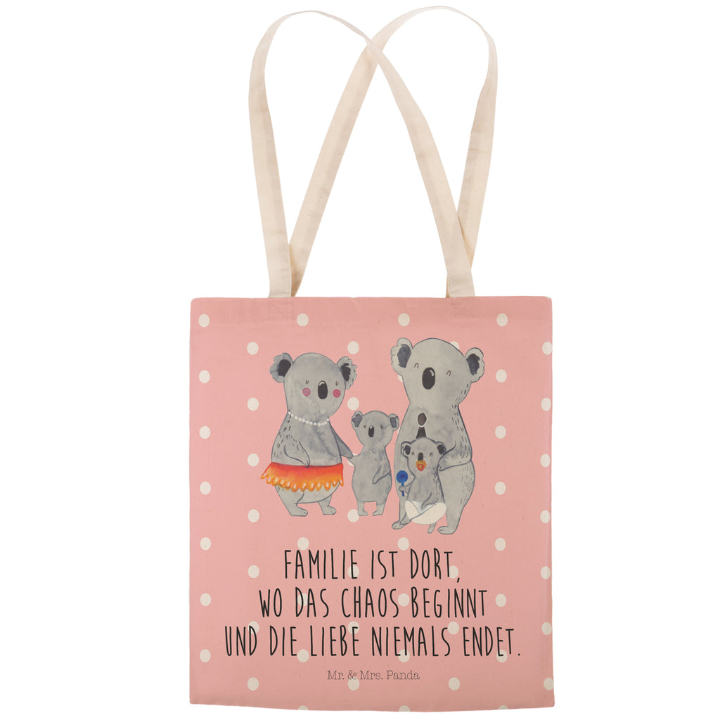 Einkaufstasche Koala Familie Tragetasche, Tasche, Beutel, Stofftasche, Baumwolltasche, Umhängetasche, Shopper, Familie, Vatertag, Muttertag, Bruder, Schwester, Mama, Papa, Oma, Opa, Koala, Koalas, Family, Kinder, Geschwister, Familienleben