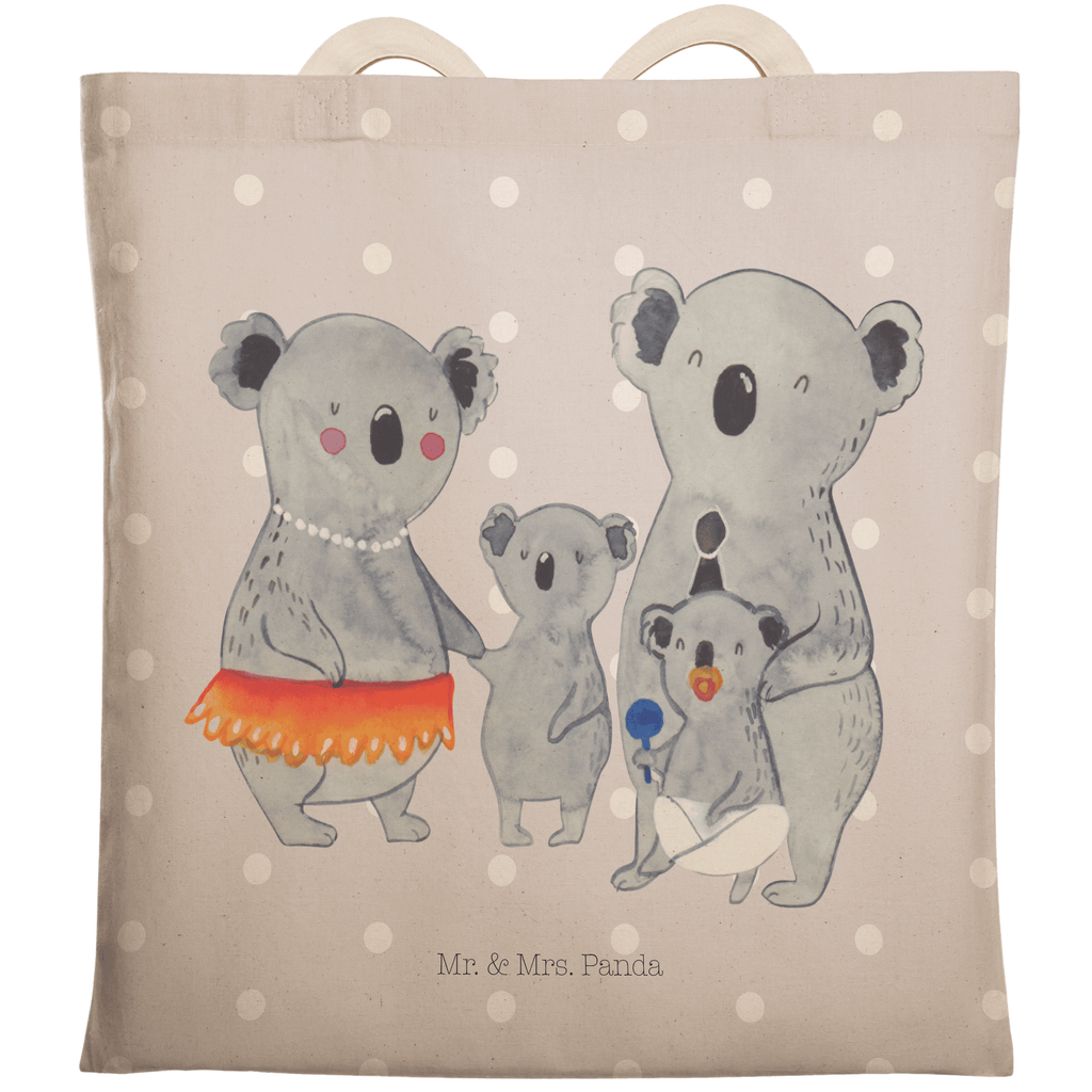 Einkaufstasche Koala Familie Tragetasche, Tasche, Beutel, Stofftasche, Baumwolltasche, Umhängetasche, Shopper, Familie, Vatertag, Muttertag, Bruder, Schwester, Mama, Papa, Oma, Opa, Koala, Koalas, Family, Kinder, Geschwister, Familienleben
