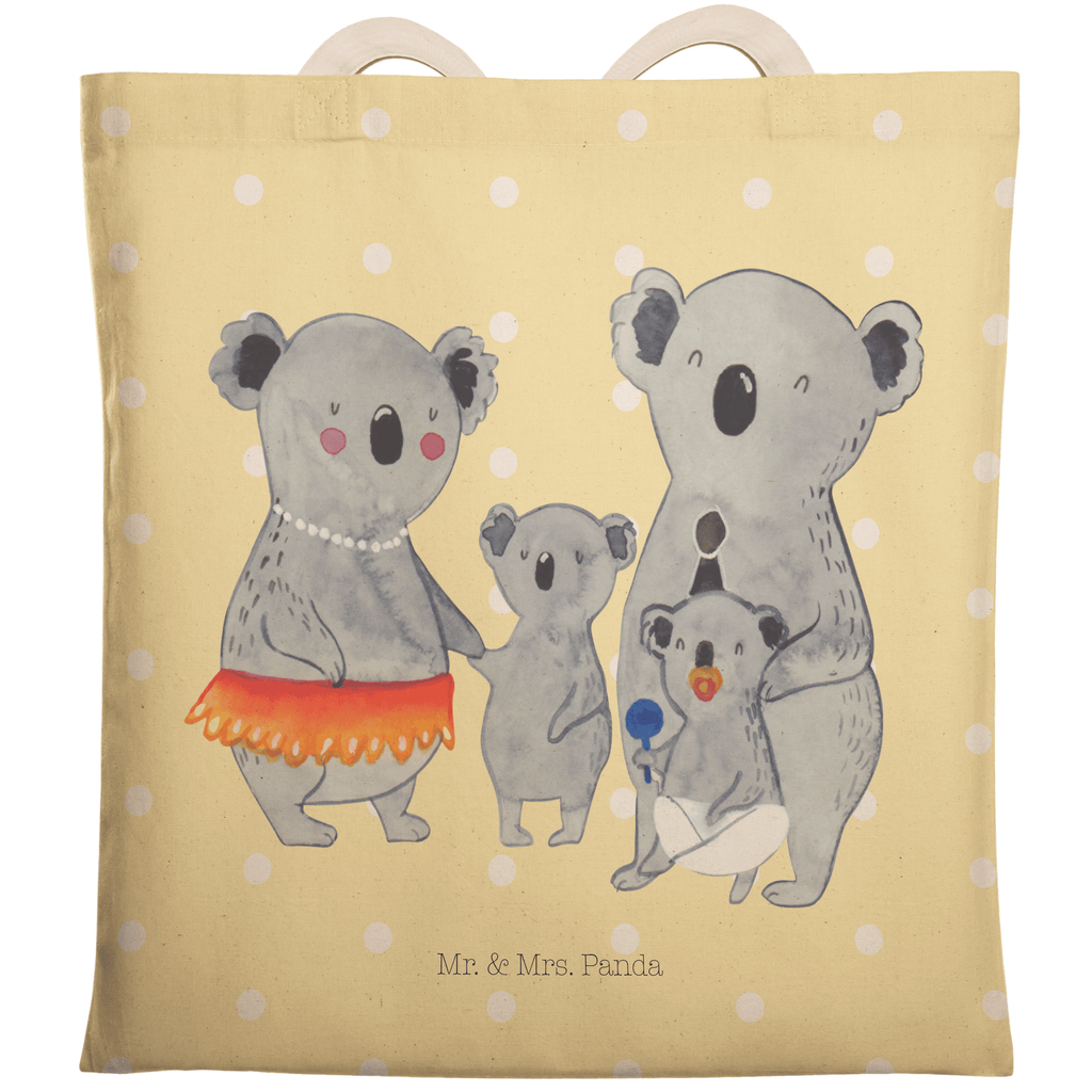 Einkaufstasche Koala Familie Tragetasche, Tasche, Beutel, Stofftasche, Baumwolltasche, Umhängetasche, Shopper, Familie, Vatertag, Muttertag, Bruder, Schwester, Mama, Papa, Oma, Opa, Koala, Koalas, Family, Kinder, Geschwister, Familienleben