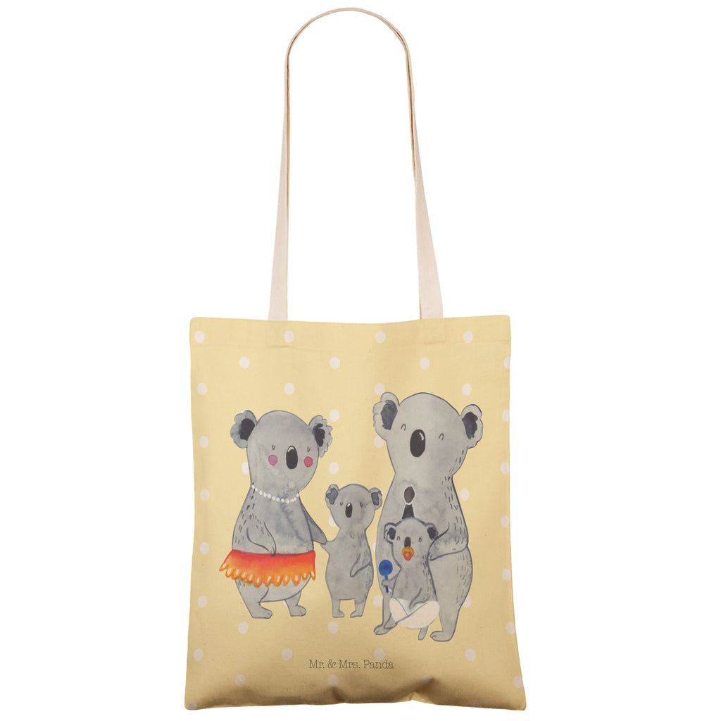 Einkaufstasche Koala Familie Tragetasche, Tasche, Beutel, Stofftasche, Baumwolltasche, Umhängetasche, Shopper, Familie, Vatertag, Muttertag, Bruder, Schwester, Mama, Papa, Oma, Opa, Koala, Koalas, Family, Kinder, Geschwister, Familienleben