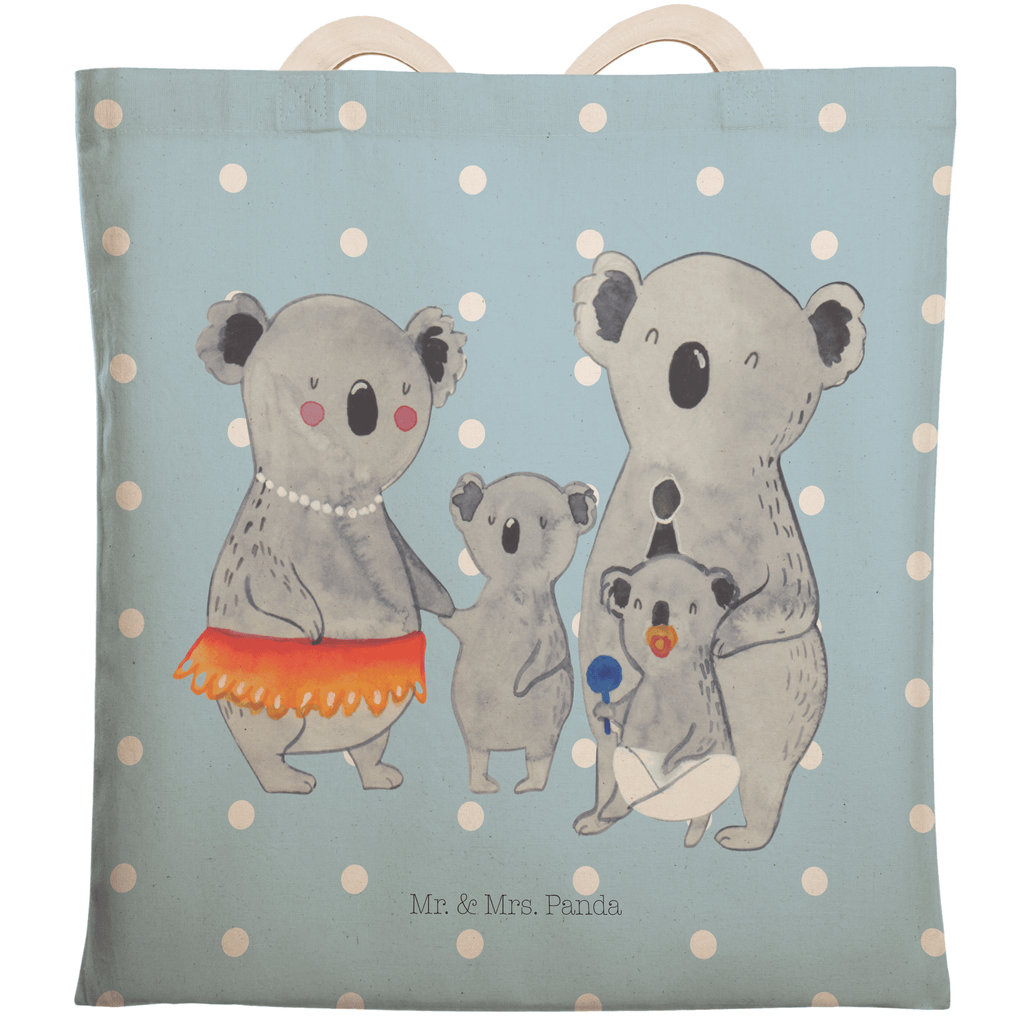 Einkaufstasche Koala Familie Tragetasche, Tasche, Beutel, Stofftasche, Baumwolltasche, Umhängetasche, Shopper, Familie, Vatertag, Muttertag, Bruder, Schwester, Mama, Papa, Oma, Opa, Koala, Koalas, Family, Kinder, Geschwister, Familienleben