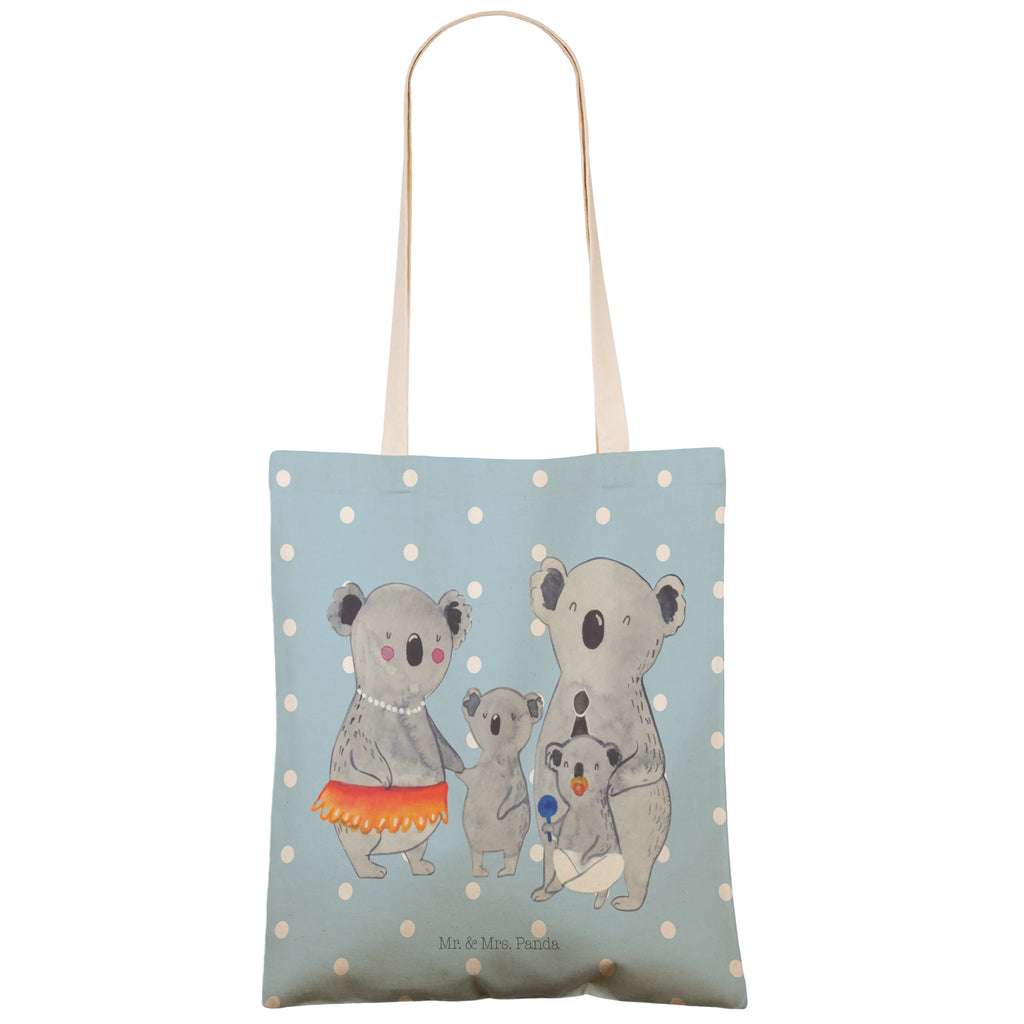 Einkaufstasche Koala Familie Tragetasche, Tasche, Beutel, Stofftasche, Baumwolltasche, Umhängetasche, Shopper, Familie, Vatertag, Muttertag, Bruder, Schwester, Mama, Papa, Oma, Opa, Koala, Koalas, Family, Kinder, Geschwister, Familienleben