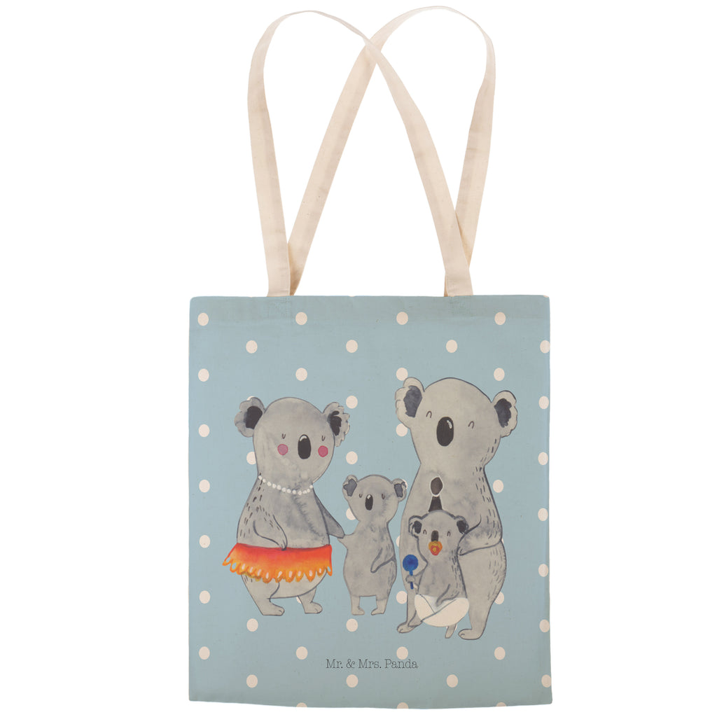 Einkaufstasche Koala Familie Tragetasche, Tasche, Beutel, Stofftasche, Baumwolltasche, Umhängetasche, Shopper, Familie, Vatertag, Muttertag, Bruder, Schwester, Mama, Papa, Oma, Opa, Koala, Koalas, Family, Kinder, Geschwister, Familienleben