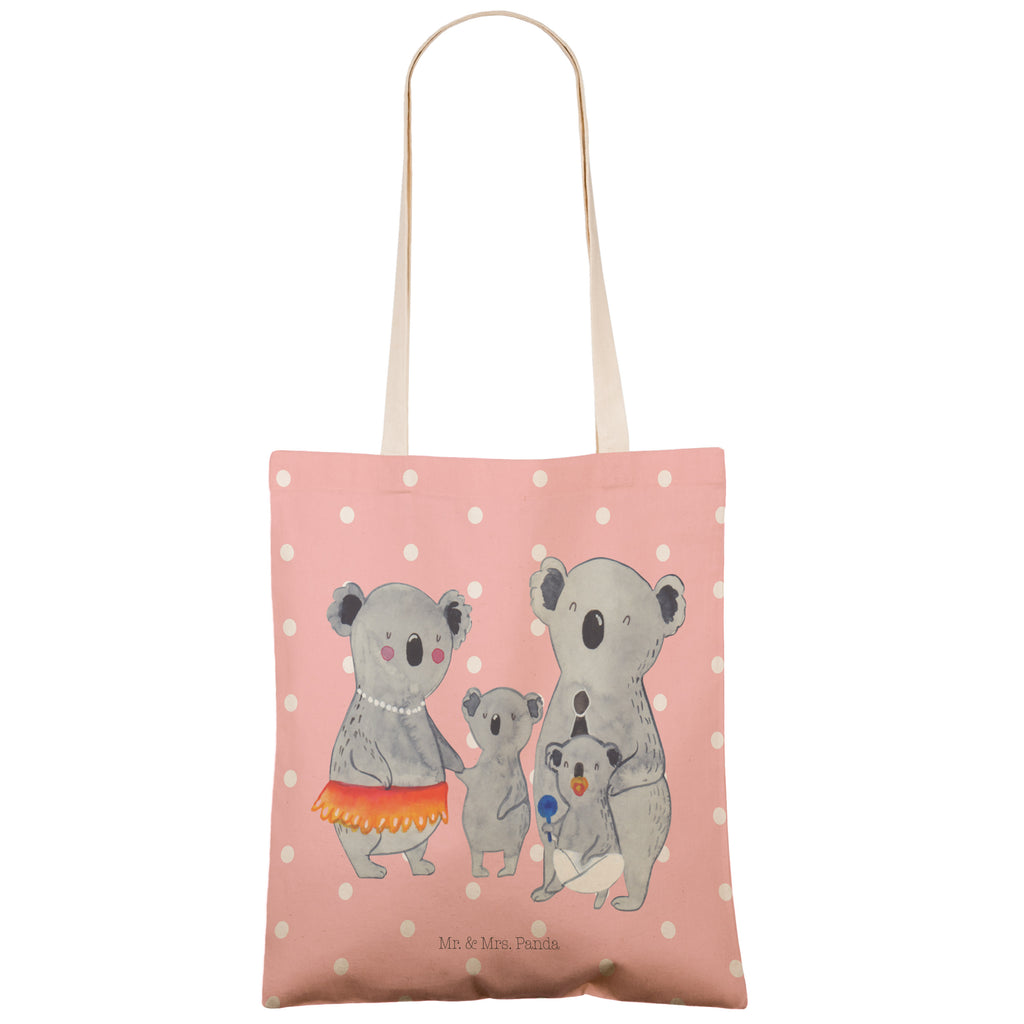 Einkaufstasche Koala Familie Tragetasche, Tasche, Beutel, Stofftasche, Baumwolltasche, Umhängetasche, Shopper, Familie, Vatertag, Muttertag, Bruder, Schwester, Mama, Papa, Oma, Opa, Koala, Koalas, Family, Kinder, Geschwister, Familienleben