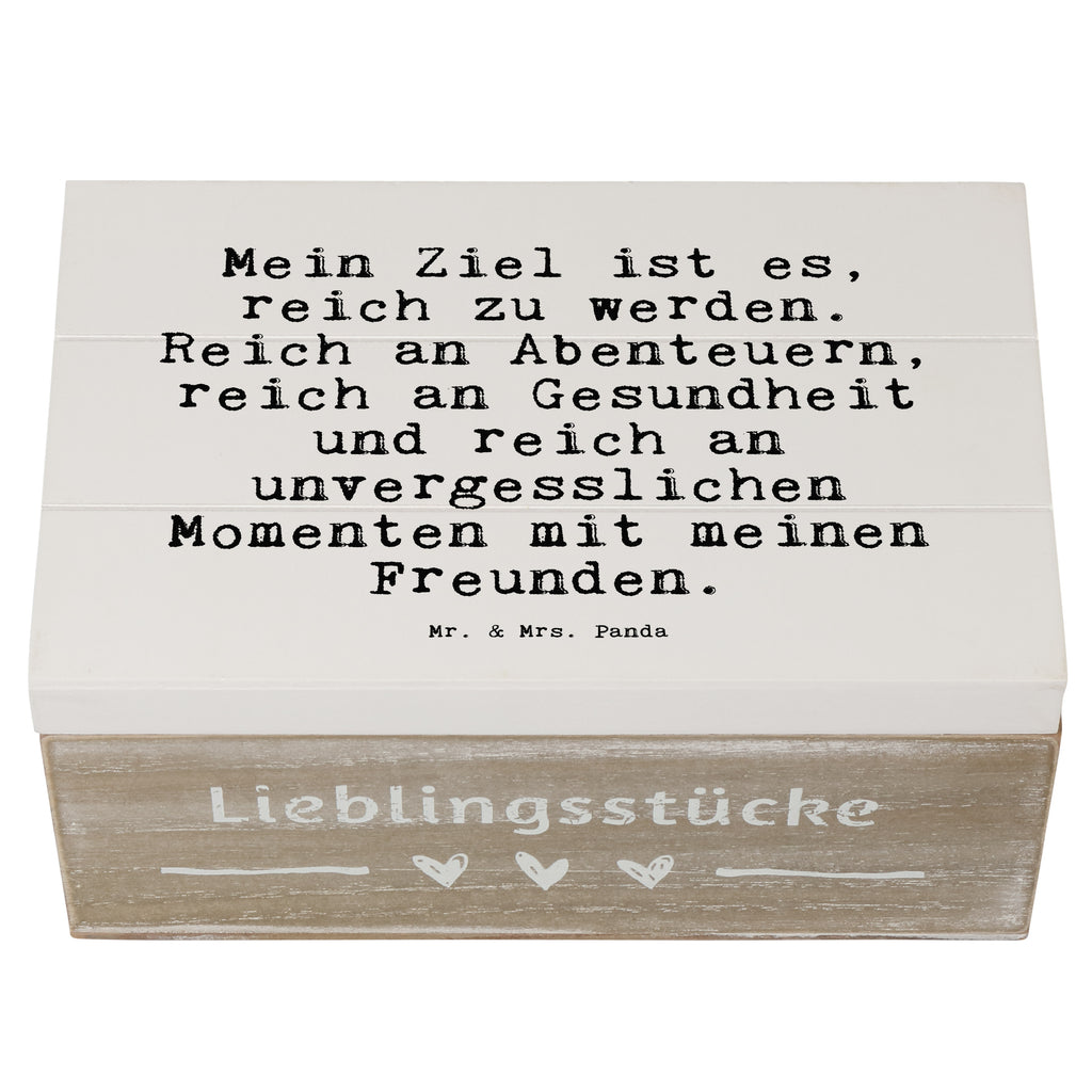 Holzkiste Sprüche und Zitate Mein Ziel ist es, reich zu werden. Reich an Abenteuern, reich an Gesundheit und reich an unvergesslichen Momenten mit meinen Freunden. Holzkiste, Kiste, Schatzkiste, Truhe, Schatulle, XXL, Erinnerungsbox, Erinnerungskiste, Dekokiste, Aufbewahrungsbox, Spruch, Sprüche, lustig, Weisheiten, Zitate, Spruch Sprüche Weisheiten Zitate Lustig Weisheit Worte