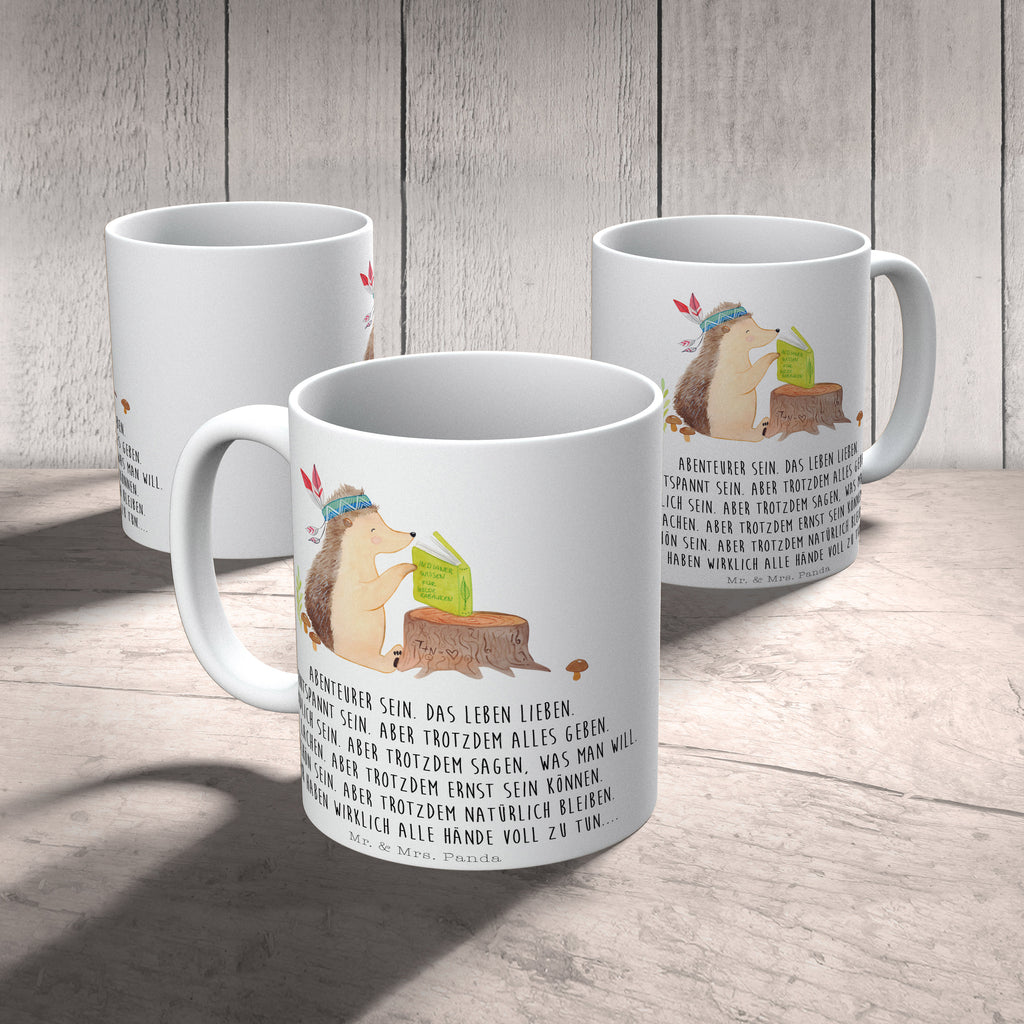 Tasse Igel Indianer Igel, Indianer, Abenteuer, Lagerfeuer, Camping Becher, Kaffeetasse, Kaffeebecher, Tee, Frühstück, Büro  Waldtiere, Tiere