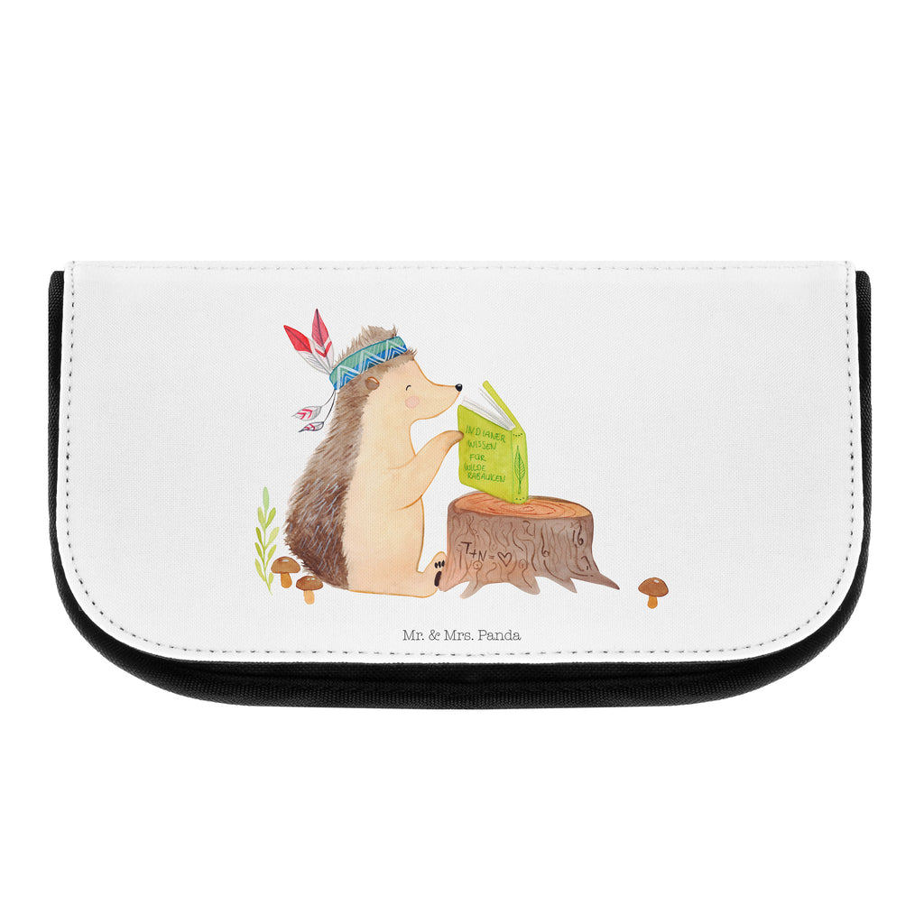 Kosmetiktasche Igel Indianer Kosmetikbeutel, Kulturtasche, Kulturbeutel, Schminktasche, Make-Up Tasche, Waldtiere, Tiere, Igel, Indianer, Abenteuer, Lagerfeuer, Camping