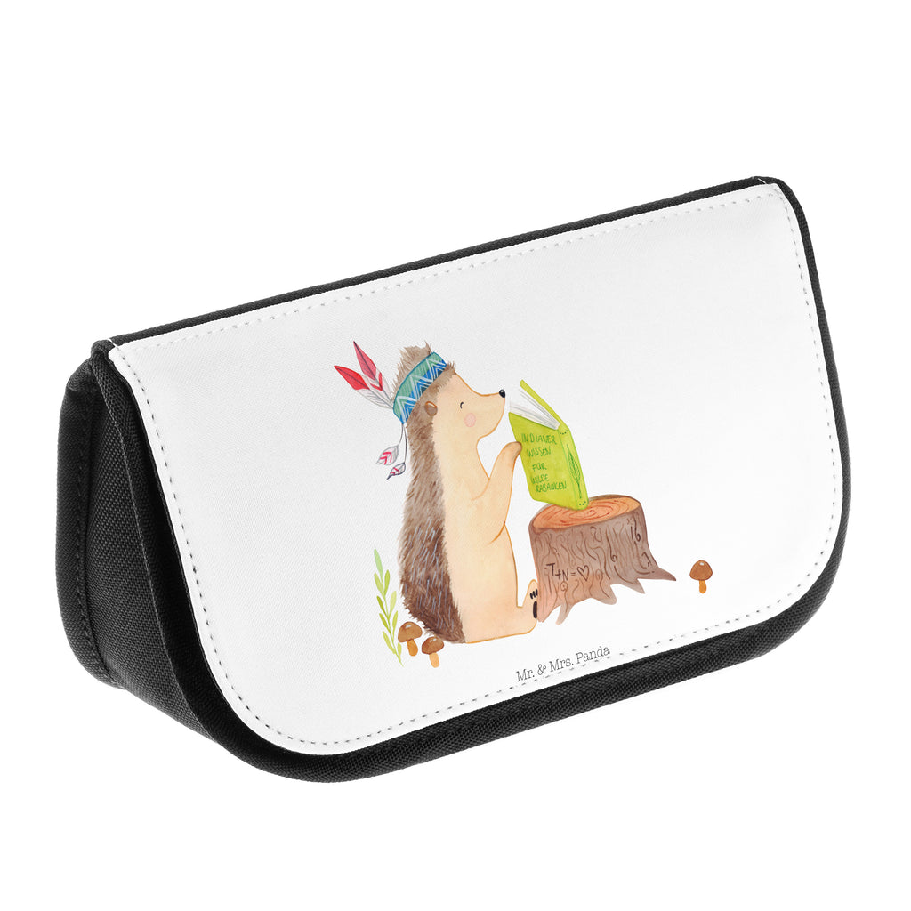 Kosmetiktasche Igel Indianer Kosmetikbeutel, Kulturtasche, Kulturbeutel, Schminktasche, Make-Up Tasche, Waldtiere, Tiere, Igel, Indianer, Abenteuer, Lagerfeuer, Camping