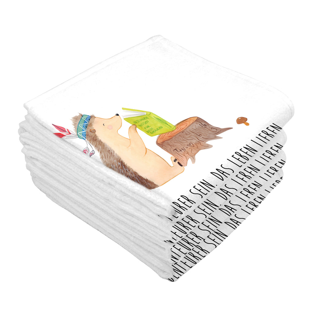 Gäste Handtuch Igel Indianer Gästetuch, Reisehandtuch, Sport Handtuch, Frottier, Kinder Handtuch, Waldtiere, Tiere, Igel, Indianer, Abenteuer, Lagerfeuer, Camping