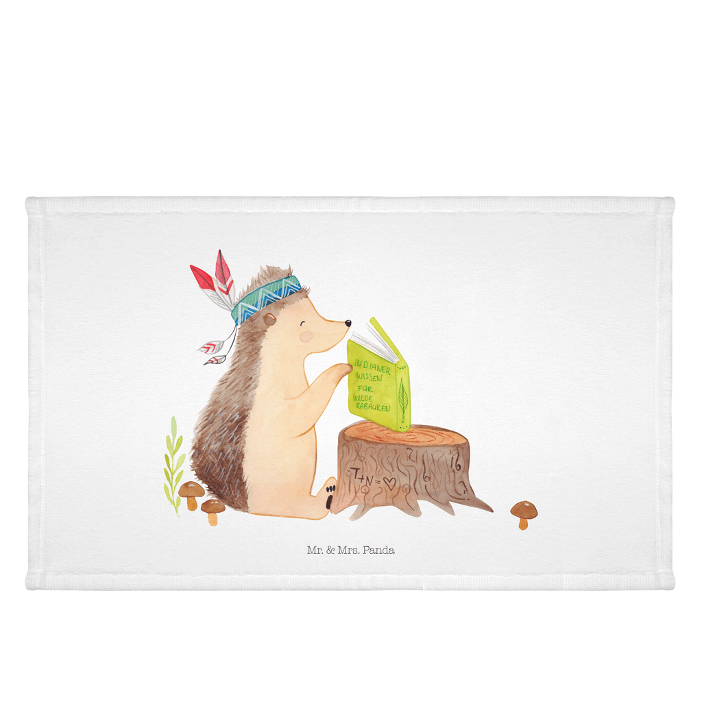 Gäste Handtuch Igel Indianer Gästetuch, Reisehandtuch, Sport Handtuch, Frottier, Kinder Handtuch, Waldtiere, Tiere, Igel, Indianer, Abenteuer, Lagerfeuer, Camping