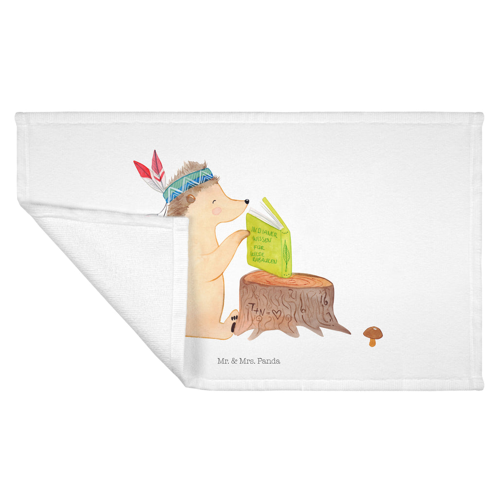 Gäste Handtuch Igel Indianer Gästetuch, Reisehandtuch, Sport Handtuch, Frottier, Kinder Handtuch, Waldtiere, Tiere, Igel, Indianer, Abenteuer, Lagerfeuer, Camping