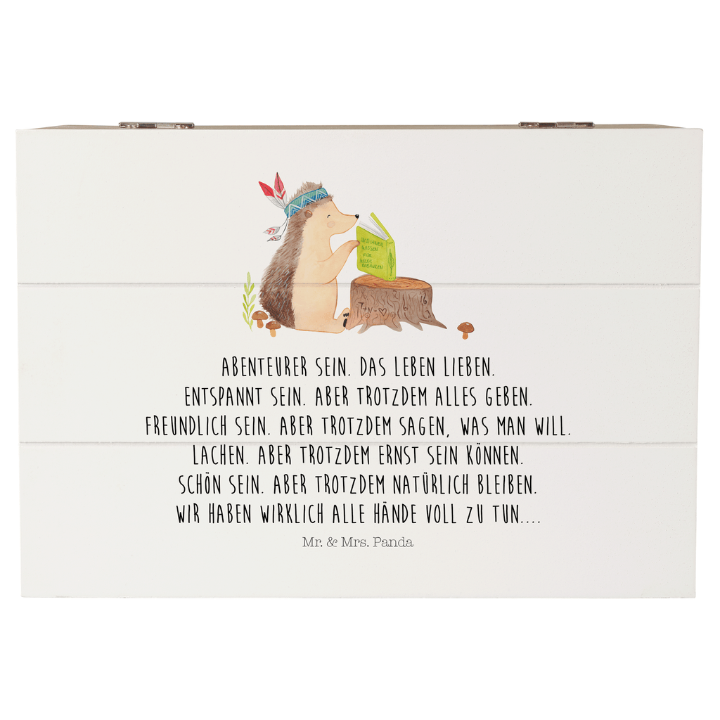 Holzkiste Igel Indianer Holzkiste, Kiste, Schatzkiste, Truhe, Schatulle, XXL, Erinnerungsbox, Erinnerungskiste, Dekokiste, Aufbewahrungsbox, Waldtiere, Tiere, Igel, Indianer, Abenteuer, Lagerfeuer, Camping