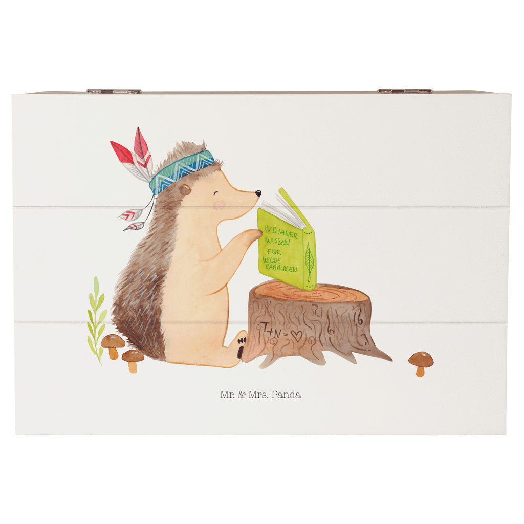 Holzkiste Igel Indianer Holzkiste, Kiste, Schatzkiste, Truhe, Schatulle, XXL, Erinnerungsbox, Erinnerungskiste, Dekokiste, Aufbewahrungsbox, Waldtiere, Tiere, Igel, Indianer, Abenteuer, Lagerfeuer, Camping