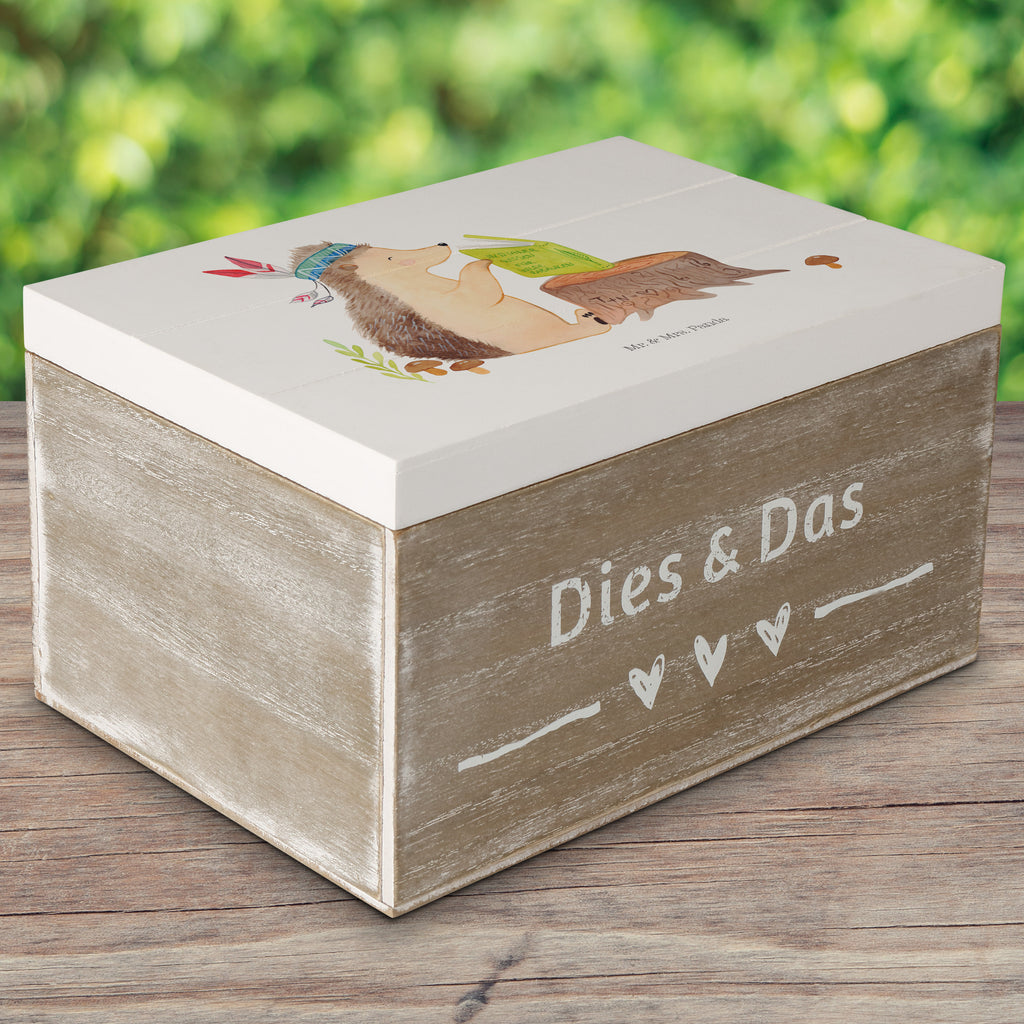 Holzkiste Igel Indianer Holzkiste, Kiste, Schatzkiste, Truhe, Schatulle, XXL, Erinnerungsbox, Erinnerungskiste, Dekokiste, Aufbewahrungsbox, Waldtiere, Tiere, Igel, Indianer, Abenteuer, Lagerfeuer, Camping