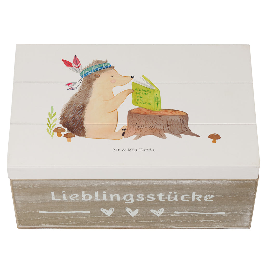 Holzkiste Igel Indianer Holzkiste, Kiste, Schatzkiste, Truhe, Schatulle, XXL, Erinnerungsbox, Erinnerungskiste, Dekokiste, Aufbewahrungsbox, Waldtiere, Tiere, Igel, Indianer, Abenteuer, Lagerfeuer, Camping