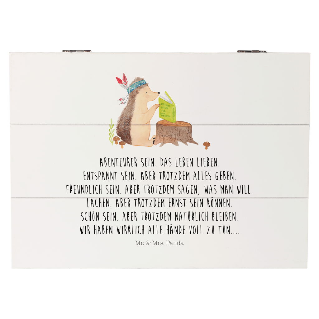 Holzkiste Igel Indianer Holzkiste, Kiste, Schatzkiste, Truhe, Schatulle, XXL, Erinnerungsbox, Erinnerungskiste, Dekokiste, Aufbewahrungsbox, Waldtiere, Tiere, Igel, Indianer, Abenteuer, Lagerfeuer, Camping