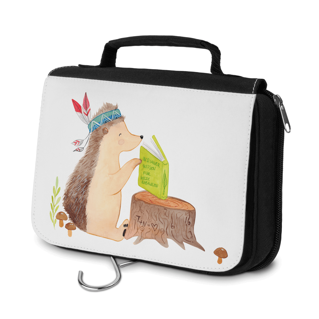 Kulturbeutel Igel Indianer Kulturbeutel, Zum Aufhängen, Waschtasche, Kosmetiktasche, Damen, Herren, Aufbewahrungstasche, Schminktasche, Kosmetikbeutel, Organizer, Kulturtasche, Schminkutensil, Waldtiere, Tiere, Igel, Indianer, Abenteuer, Lagerfeuer, Camping