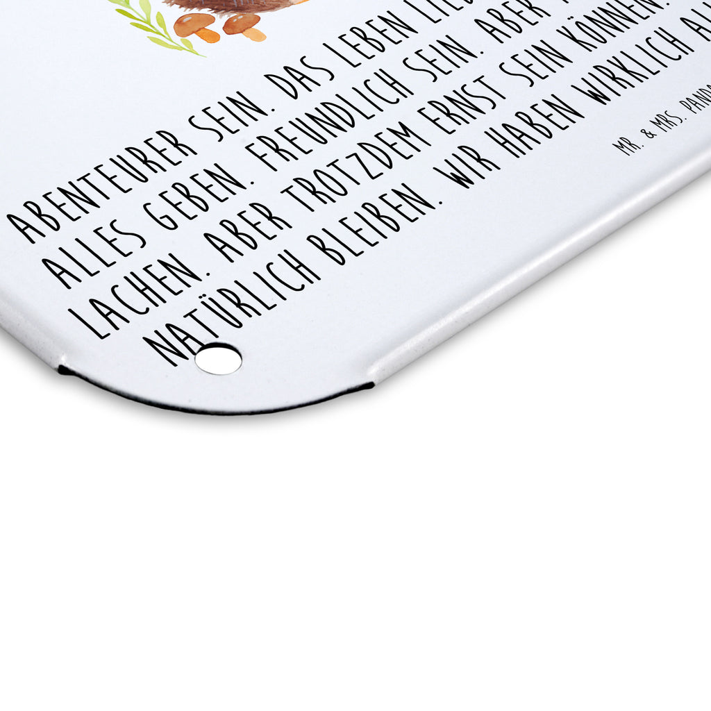 Blechschild Igel Indianer Blechschild, Metallschild, Geschenk Schild, Schild, Magnet-Metall-Schild, Deko Schild, Wandschild, Wand-Dekoration, Türschild, Waldtiere, Tiere, Igel, Indianer, Abenteuer, Lagerfeuer, Camping