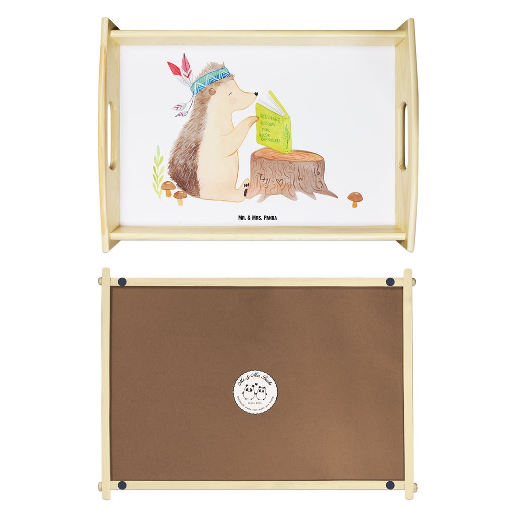 Serviertablett Igel Indianer Tablett, Holztablett, Küchentablett, Dekotablett, Frühstückstablett, Waldtiere, Tiere, Igel, Indianer, Abenteuer, Lagerfeuer, Camping