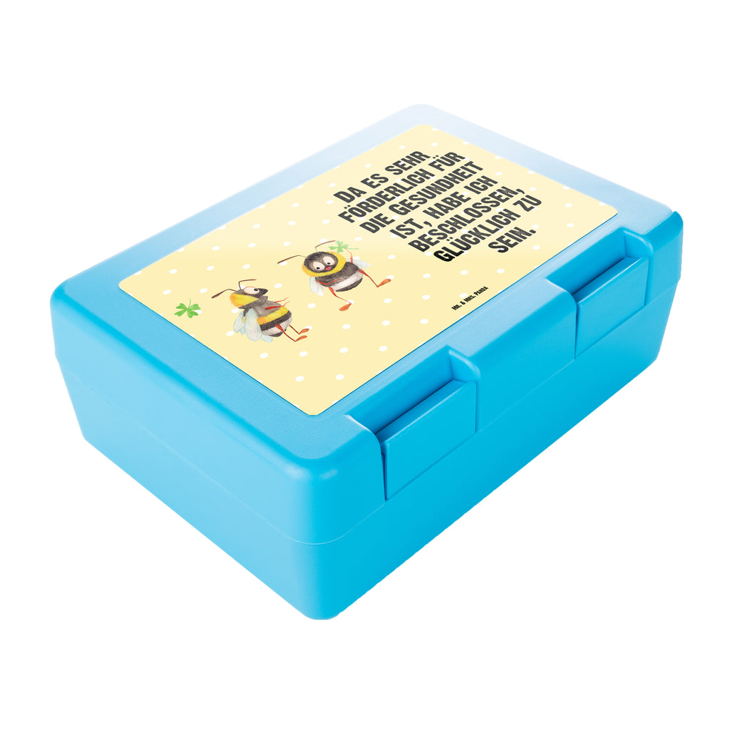 Brotdose Hummeln mit Kleeblatt Brotbox, Snackbox, Lunch box, Butterbrotdose, Brotzeitbox, Tiermotive, Gute Laune, lustige Sprüche, Tiere, Hummel, Biene, Spruch positiv, Biene Deko, Spruch schön, glücklich sein, glücklich werden, Spruch fröhlich