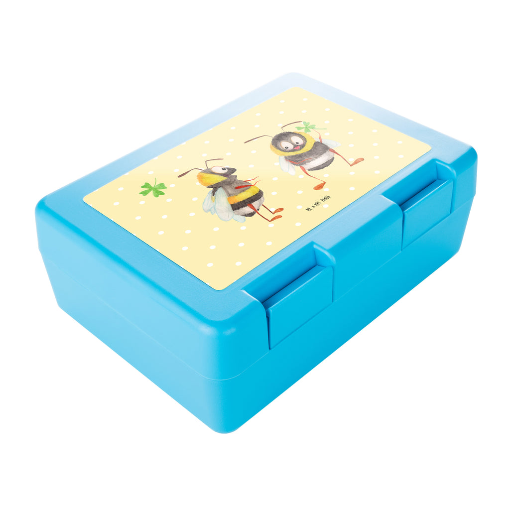 Brotdose Hummeln mit Kleeblatt Brotbox, Snackbox, Lunch box, Butterbrotdose, Brotzeitbox, Tiermotive, Gute Laune, lustige Sprüche, Tiere, Hummel, Biene, Spruch positiv, Biene Deko, Spruch schön, glücklich sein, glücklich werden, Spruch fröhlich