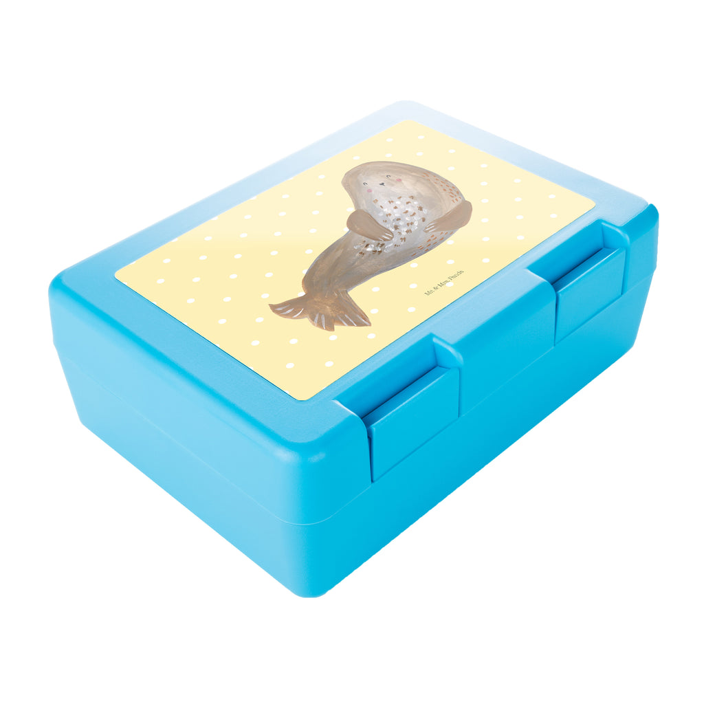 Brotdose Robbe lachend Brotbox, Snackbox, Lunch box, Butterbrotdose, Brotzeitbox, Tiermotive, Gute Laune, lustige Sprüche, Tiere, Robbe, Robben, Seehund, Strand, Meerestier, Ostsee, Nordsee