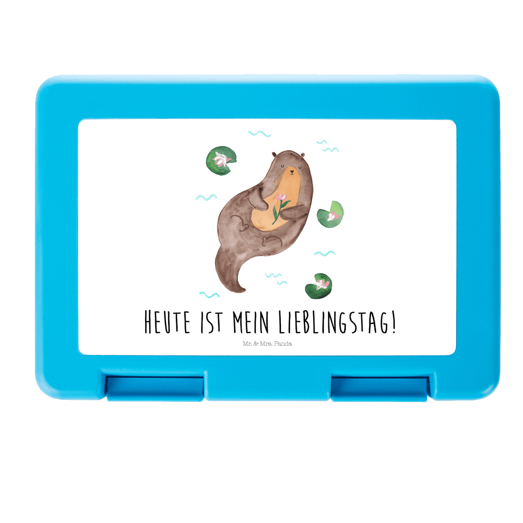 Brotdose Otter mit Seerose Brotbox, Snackbox, Lunch box, Butterbrotdose, Brotzeitbox, Otter, Fischotter, Seeotter, Otter Seeotter See Otter