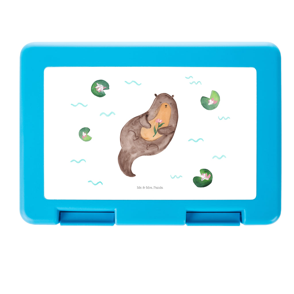 Brotdose Otter mit Seerose Brotbox, Snackbox, Lunch box, Butterbrotdose, Brotzeitbox, Otter, Fischotter, Seeotter, Otter Seeotter See Otter