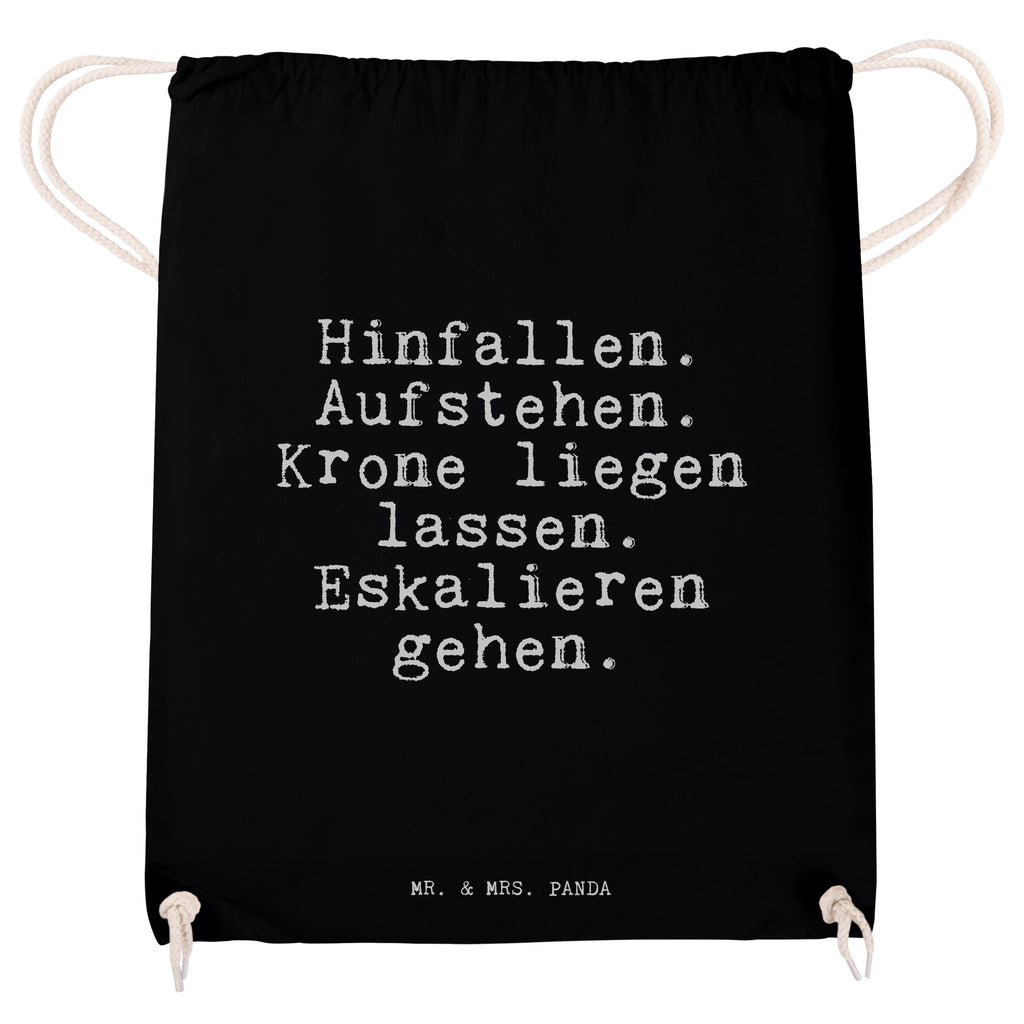 Sportbeutel Sprüche und Zitate Hinfallen. Aufstehen. Krone liegen lassen. Eskalieren gehen. Sportbeutel, Turnbeutel, Beutel, Sporttasche, Tasche, Stoffbeutel, Sportbeutel Kinder, Spruch, Sprüche, lustig, Weisheiten, Zitate, Spruch Sprüche Weisheiten Zitate Lustig Weisheit Worte