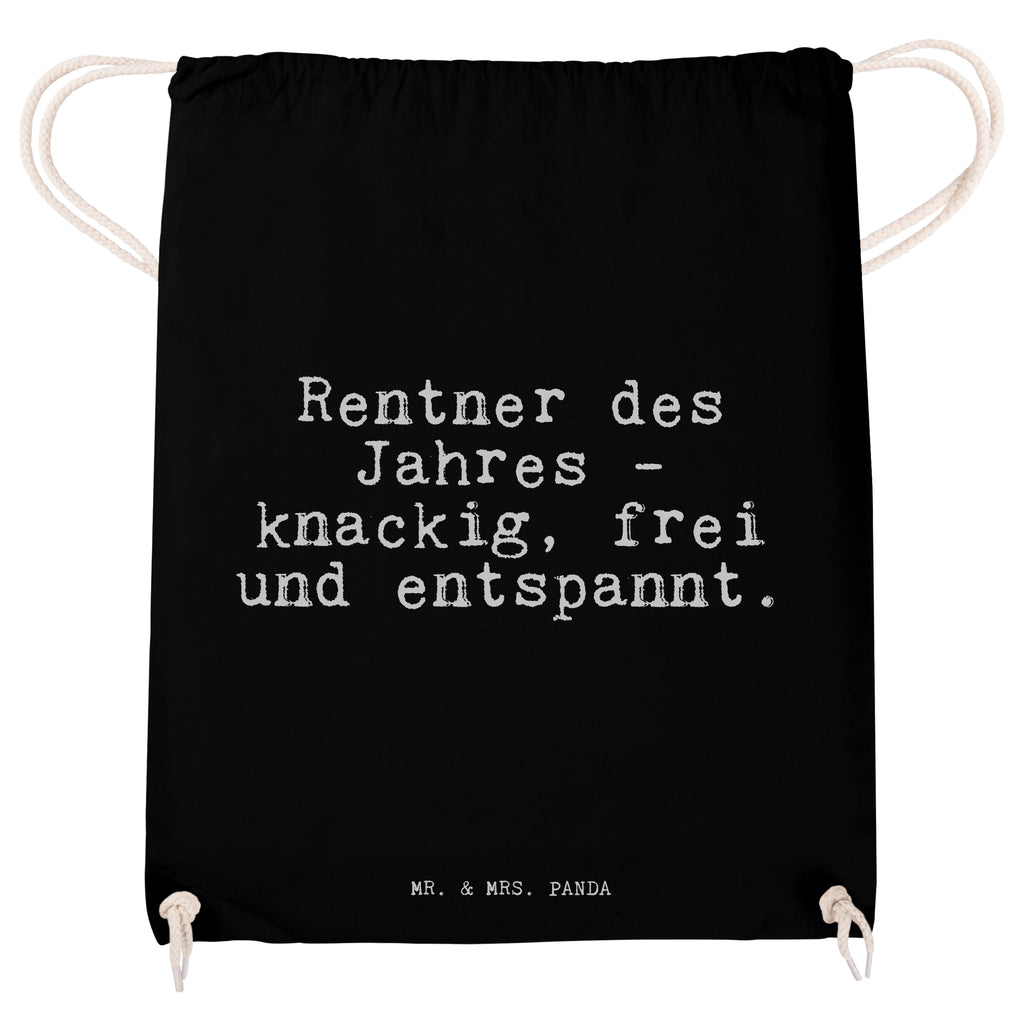 Sportbeutel Sprüche und Zitate Rentner des Jahres - knackig, frei und entspannt. Sportbeutel, Turnbeutel, Beutel, Sporttasche, Tasche, Stoffbeutel, Sportbeutel Kinder, Spruch, Sprüche, lustig, Weisheiten, Zitate, Spruch Sprüche Weisheiten Zitate Lustig Weisheit Worte