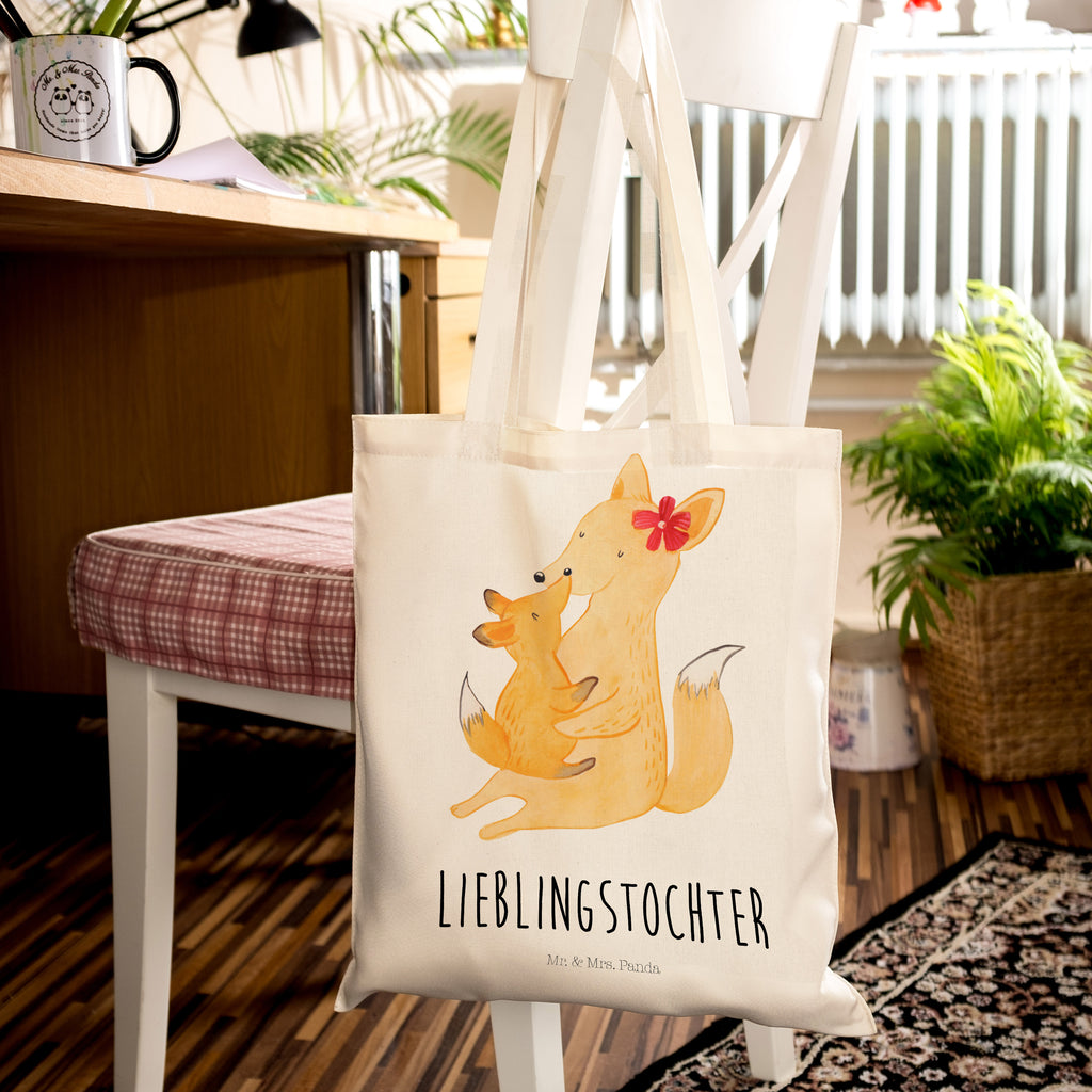 Tragetasche Fuchs Mama & Kind Beuteltasche, Beutel, Einkaufstasche, Jutebeutel, Stoffbeutel, Familie, Vatertag, Muttertag, Bruder, Schwester, Mama, Papa, Oma, Opa, Mutter, Tochter, Lieblingstochter, Beste Tochter, Geschenk