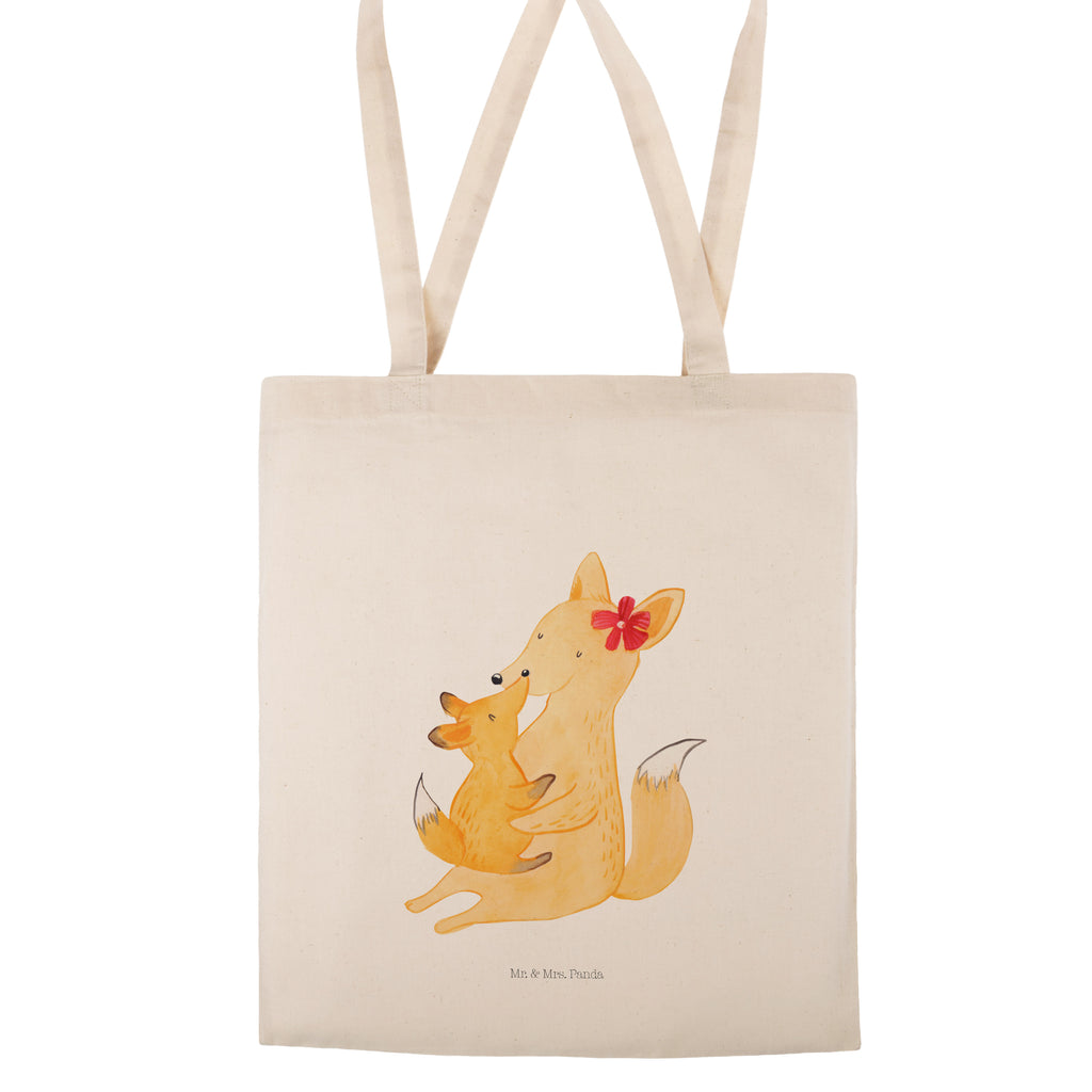 Tragetasche Fuchs Mama & Kind Beuteltasche, Beutel, Einkaufstasche, Jutebeutel, Stoffbeutel, Familie, Vatertag, Muttertag, Bruder, Schwester, Mama, Papa, Oma, Opa, Mutter, Tochter, Lieblingstochter, Beste Tochter, Geschenk