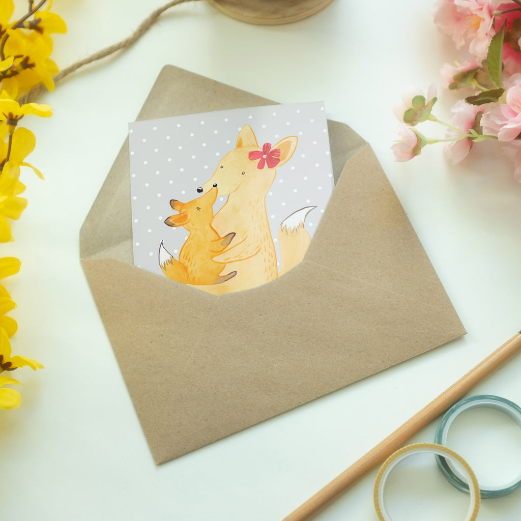 Grußkarte Fuchs Mama & Kind Klappkarte, Einladungskarte, Glückwunschkarte, Hochzeitskarte, Geburtstagskarte, Karte, Familie, Vatertag, Muttertag, Bruder, Schwester, Mama, Papa, Oma, Opa, Mutter, Tochter, Lieblingstochter, Beste Tochter, Geschenk