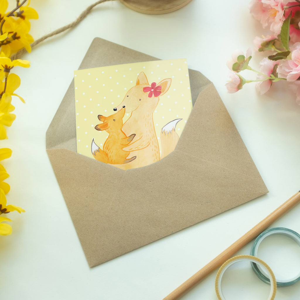 Grußkarte Fuchs Mama & Kind Klappkarte, Einladungskarte, Glückwunschkarte, Hochzeitskarte, Geburtstagskarte, Karte, Familie, Vatertag, Muttertag, Bruder, Schwester, Mama, Papa, Oma, Opa, Mutter, Tochter, Lieblingstochter, Beste Tochter, Geschenk