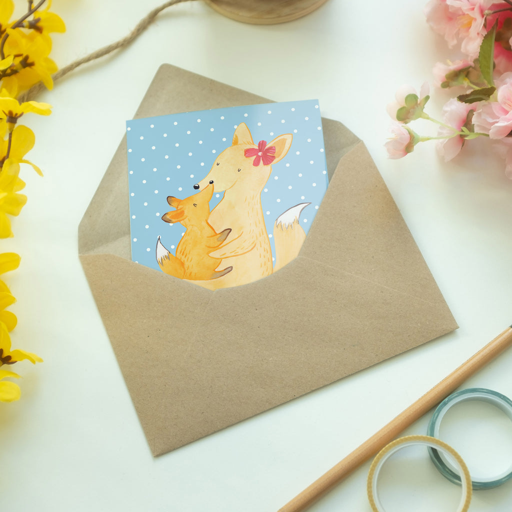 Grußkarte Fuchs Mama & Kind Klappkarte, Einladungskarte, Glückwunschkarte, Hochzeitskarte, Geburtstagskarte, Karte, Familie, Vatertag, Muttertag, Bruder, Schwester, Mama, Papa, Oma, Opa, Mutter, Tochter, Lieblingstochter, Beste Tochter, Geschenk