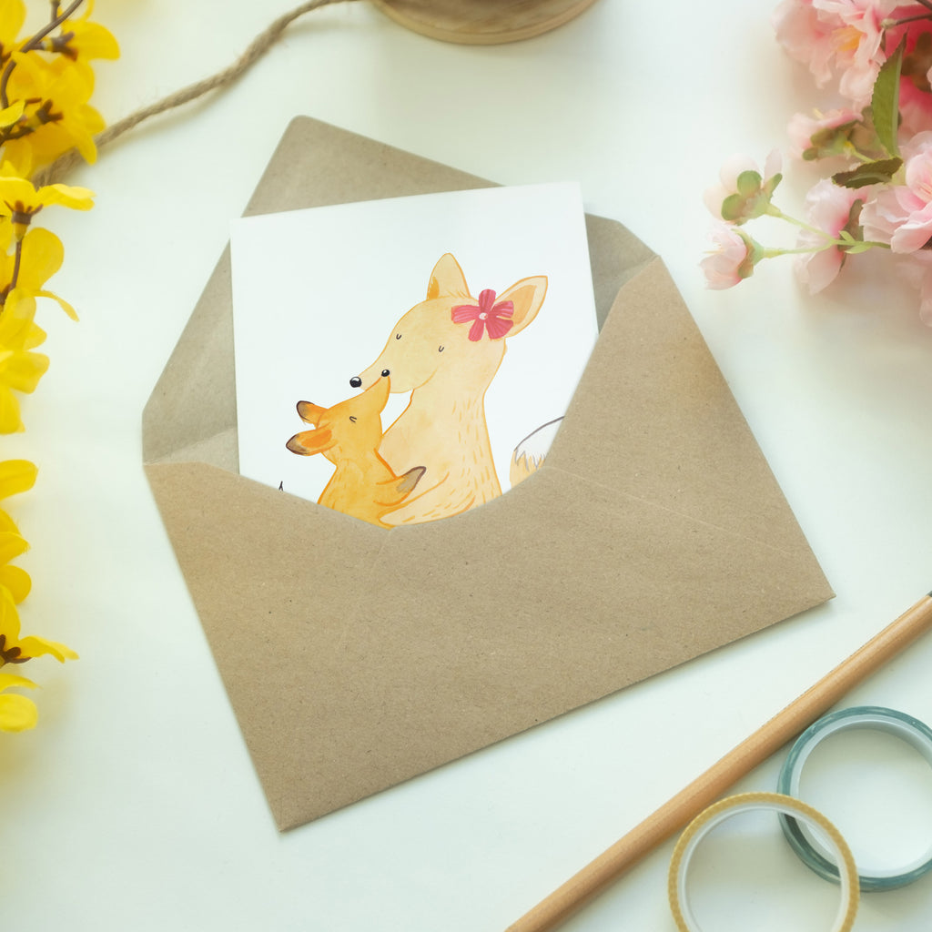 Grußkarte Fuchs Mama & Kind Klappkarte, Einladungskarte, Glückwunschkarte, Hochzeitskarte, Geburtstagskarte, Karte, Familie, Vatertag, Muttertag, Bruder, Schwester, Mama, Papa, Oma, Opa, Mutter, Tochter, Lieblingstochter, Beste Tochter, Geschenk