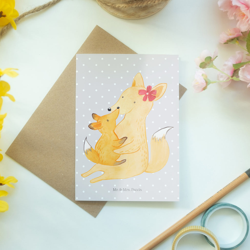 Grußkarte Fuchs Mama & Kind Klappkarte, Einladungskarte, Glückwunschkarte, Hochzeitskarte, Geburtstagskarte, Karte, Familie, Vatertag, Muttertag, Bruder, Schwester, Mama, Papa, Oma, Opa, Mutter, Tochter, Lieblingstochter, Beste Tochter, Geschenk