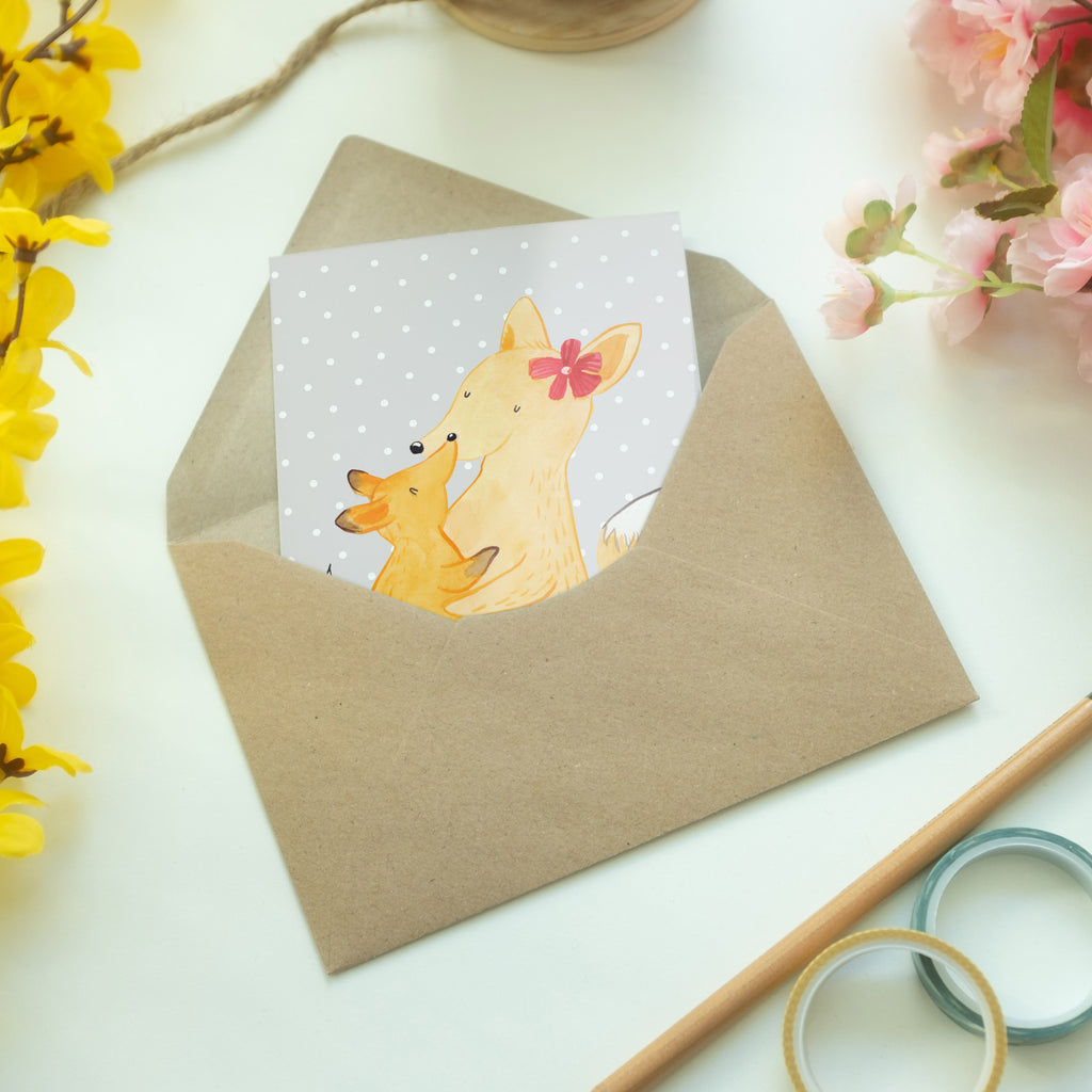 Grußkarte Fuchs Mama & Kind Klappkarte, Einladungskarte, Glückwunschkarte, Hochzeitskarte, Geburtstagskarte, Karte, Familie, Vatertag, Muttertag, Bruder, Schwester, Mama, Papa, Oma, Opa, Mutter, Tochter, Lieblingstochter, Beste Tochter, Geschenk