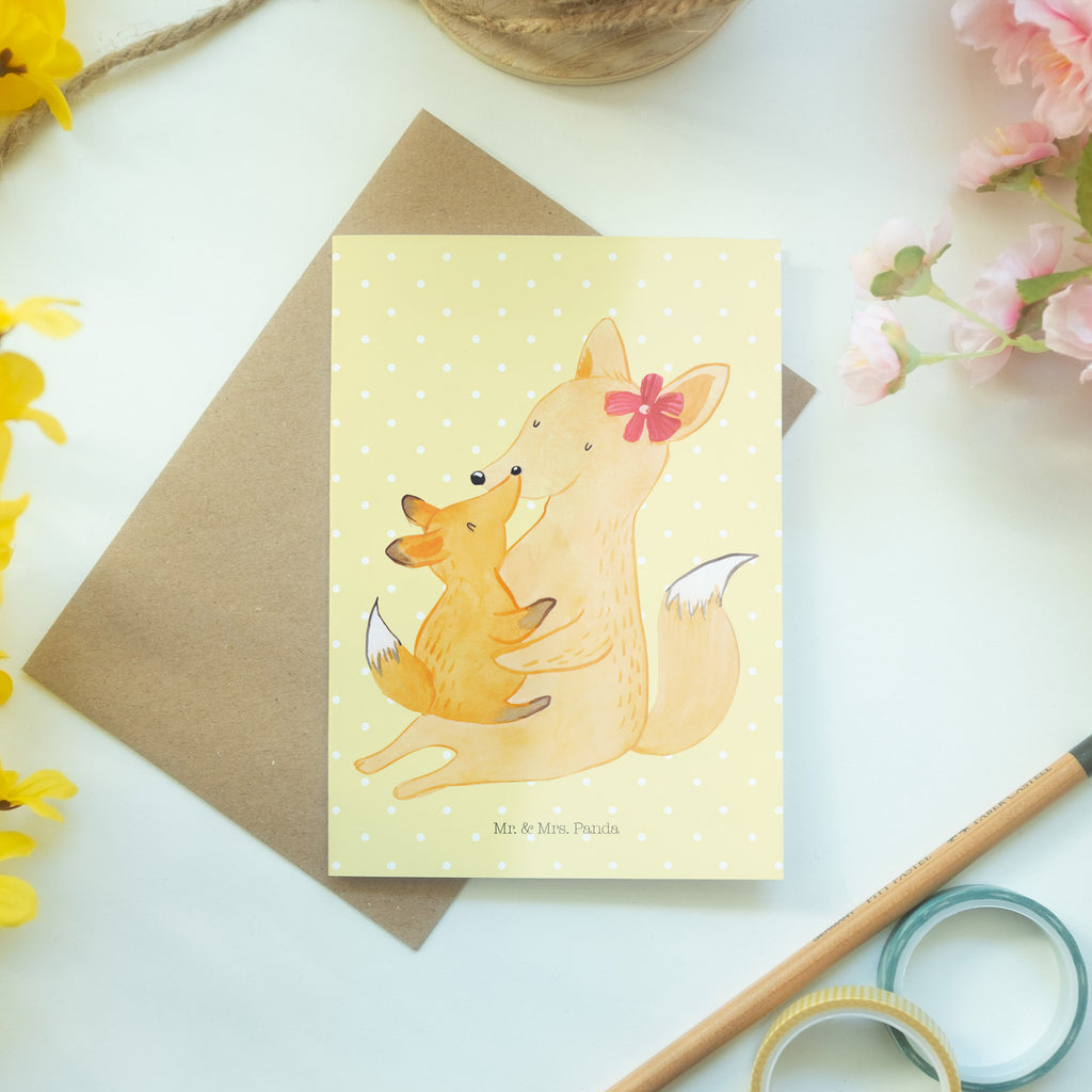 Grußkarte Fuchs Mama & Kind Klappkarte, Einladungskarte, Glückwunschkarte, Hochzeitskarte, Geburtstagskarte, Karte, Familie, Vatertag, Muttertag, Bruder, Schwester, Mama, Papa, Oma, Opa, Mutter, Tochter, Lieblingstochter, Beste Tochter, Geschenk