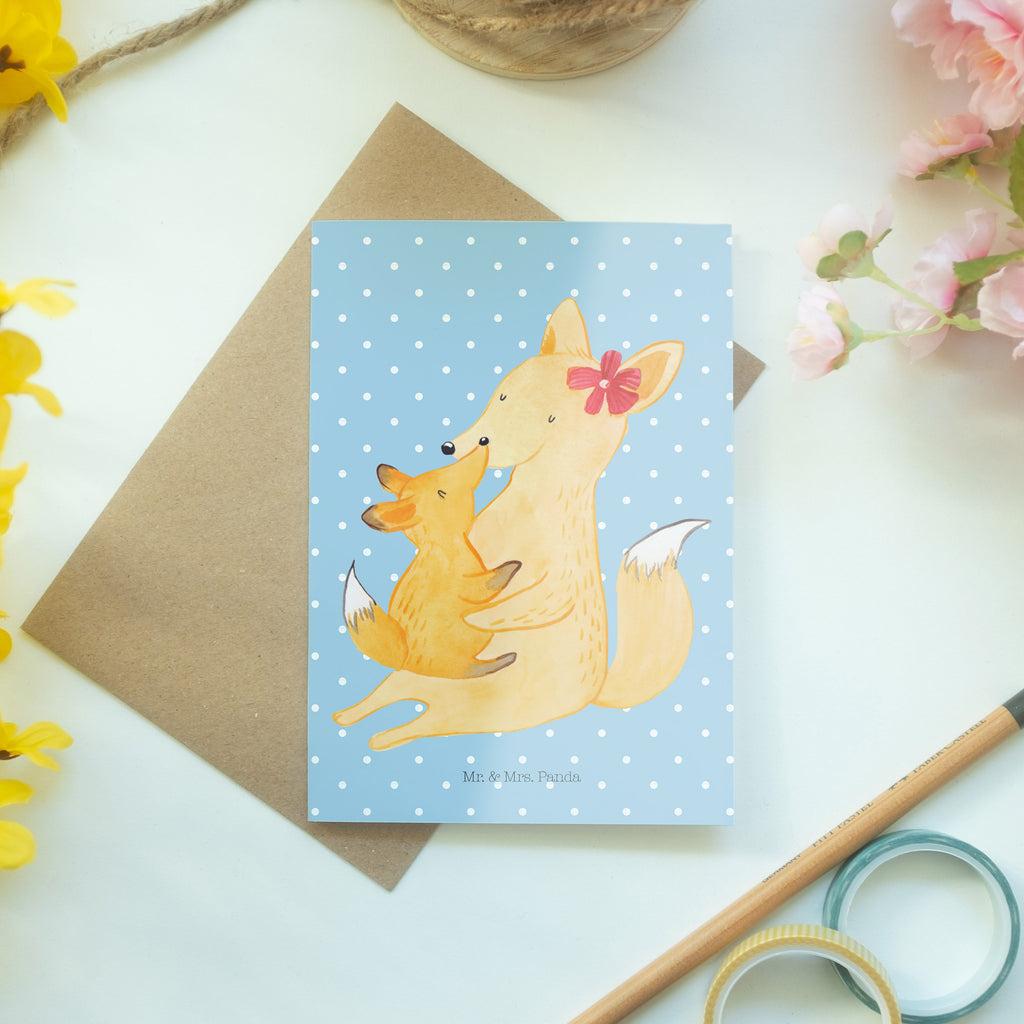 Grußkarte Fuchs Mama & Kind Klappkarte, Einladungskarte, Glückwunschkarte, Hochzeitskarte, Geburtstagskarte, Karte, Familie, Vatertag, Muttertag, Bruder, Schwester, Mama, Papa, Oma, Opa, Mutter, Tochter, Lieblingstochter, Beste Tochter, Geschenk